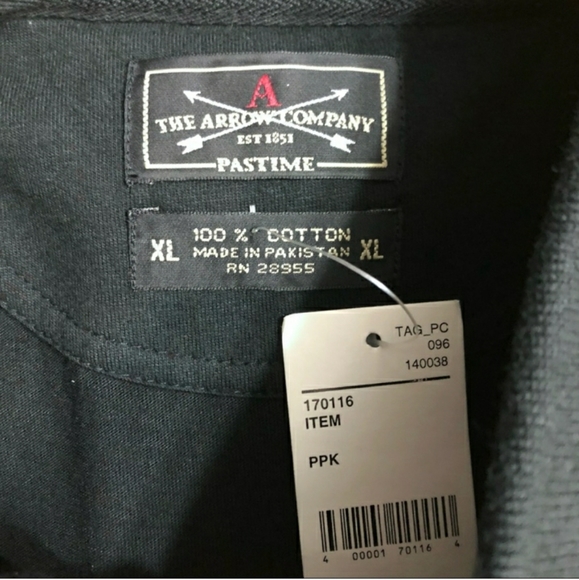 THE ARROW COMPANY Black Cotton Polo Size XL. NWT! - Picture 5 of 6